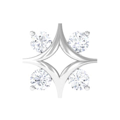 Round Moissanite Star Earring for Helix Piercing