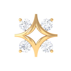 Round Moissanite Star Earring for Helix Piercing