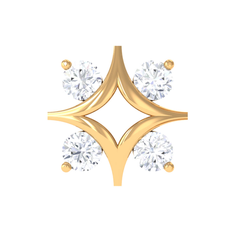 Round Moissanite Star Earring for Helix Piercing