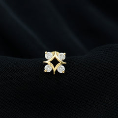 Round Moissanite Star Earring for Helix Piercing