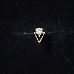 Certified Moissanite Triangle Tragus Earring