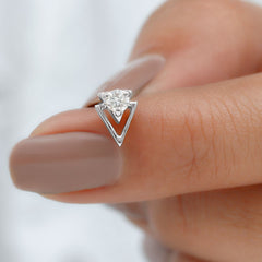 Certified Moissanite Triangle Tragus Earring