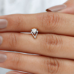 Certified Moissanite Triangle Tragus Earring
