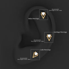 Certified Moissanite Triangle Tragus Earring