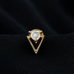 Certified Moissanite Triangle Tragus Earring