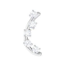 Minimalist Round Diamond Curved Helix Earring