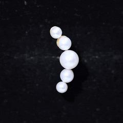 Round Freshwater Pearl Crawler Earring for Women