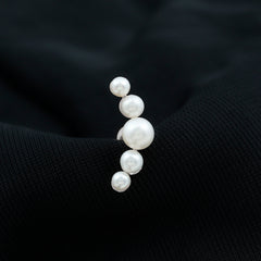 Round Freshwater Pearl Crawler Earring for Women