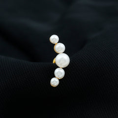 Round Freshwater Pearl Crawler Earring for Women