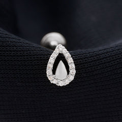 Certified Real Diamond Teardrop Helix Earring
