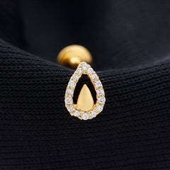 Certified Real Diamond Teardrop Helix Earring