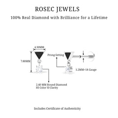 Unique Diamond Triangle Helix Drop Earring with Black Enamel