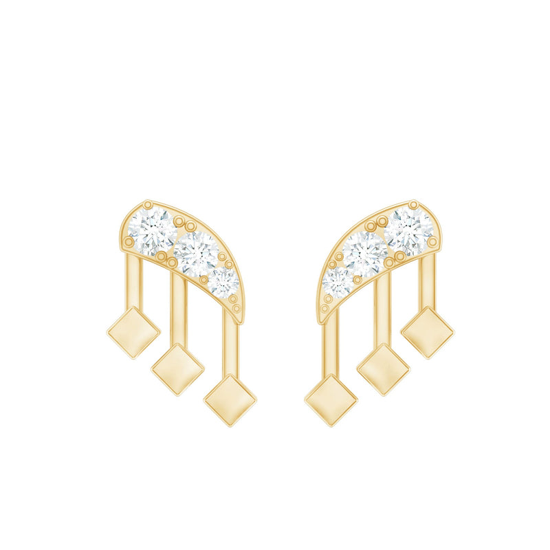 Real Diamond Music Note Earring for Cartilage Piercing