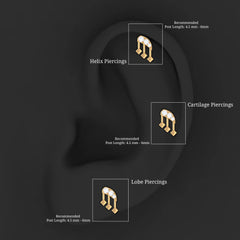 Real Diamond Music Note Earring for Cartilage Piercing