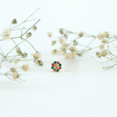 Lab Created Ruby and Created Emerald Wreath Helix Earring