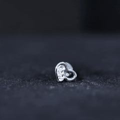 Real Diamond Cute Heart Earring for Helix Piercing