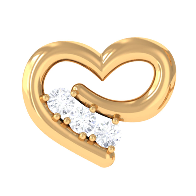 Real Diamond Cute Heart Earring for Helix Piercing