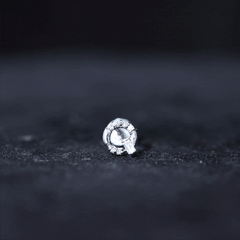 Baguette and Round Moissanite Open Circle Cartilage Earring