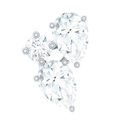 Pear and Round Cut Moissanite Cluster Helix Earring