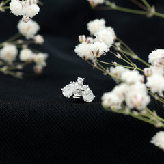 Pear Cut Moissanite Bee Earring for Cartilage Piercing