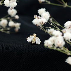 Pear Cut Moissanite Bee Earring for Cartilage Piercing
