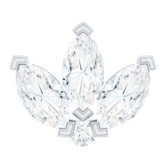Marquise Diamond Lotus Earring for Cartilage Piercing