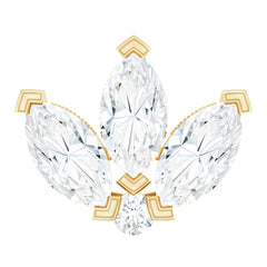 Marquise Diamond Lotus Earring for Cartilage Piercing
