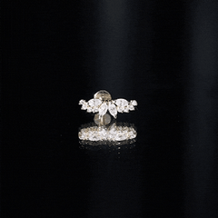 Unique Diamond Crawler Earring for Cartilage Piercing