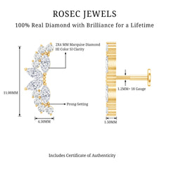 Unique Diamond Crawler Earring for Cartilage Piercing