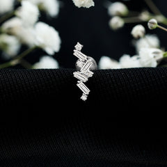 Baguette Diamond Cartilage Earring with Flat Back