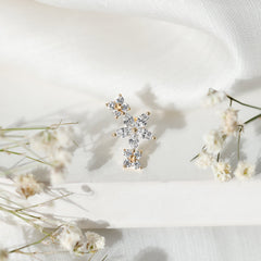 Cartilage Flower Crawler Earring with Diamond