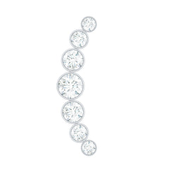 Graduated Diamond Crawler Helix Earring in Bezel Set