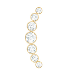 Graduated Diamond Crawler Helix Earring in Bezel Set