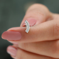 Certified Diamond Curved Cartilage Earring for Women