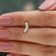 Certified Diamond Curved Cartilage Earring for Women
