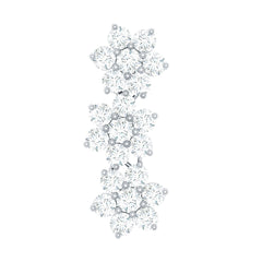 Diamond Three Flower Crawler Earring for Helix Piercing