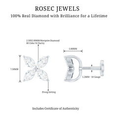 Marquise Four Petal Flower Cartilage Earring