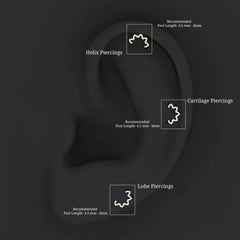 Certified Diamond Curved Floral Earring for Cartilage Piercing