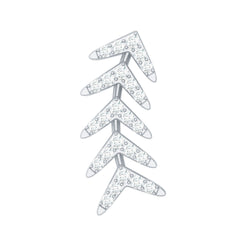 Minimalist Diamond Leaf Crawler Earring for Helix Piercing