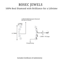 Elegant Diamond Ear Crawler Earring for Helix Piercing