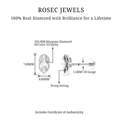 Marquise Diamond Solitaire Cartilage Earring