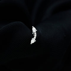 Pear Shape Diamond Curved Helix Earring
