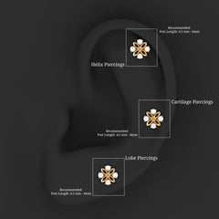 Nature Inspired Certified Diamond Flower Earring for Helix Piercing
