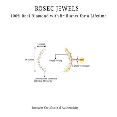 Certified Diamond Curved Crawler Earring for Women
