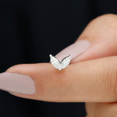 Marquise Diamond Two Stone Earring for Tragus Piercing