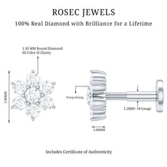 Simple Diamond Flower Cartilage Earring