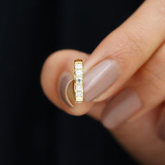 Certified Diamond Helix Huggie Hoop Earring