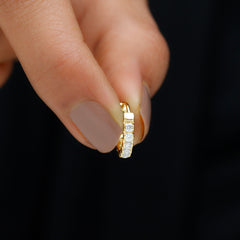 Certified Diamond Helix Huggie Hoop Earring