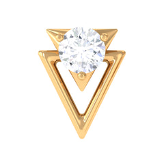 Simple Diamond Solitaire Triangle Cartilage Earring