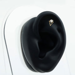 Simple Diamond Solitaire Triangle Cartilage Earring